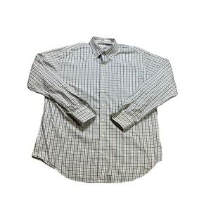 Peter Millar Shirt Large Black White Mens Casual Check Button Down Long Sleeve